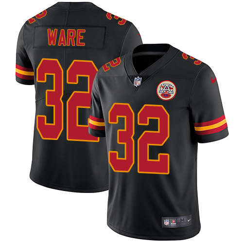 Nike Chiefs #32 Spencer Ware Black Men's Stitched NFL Limited Rush Jersey